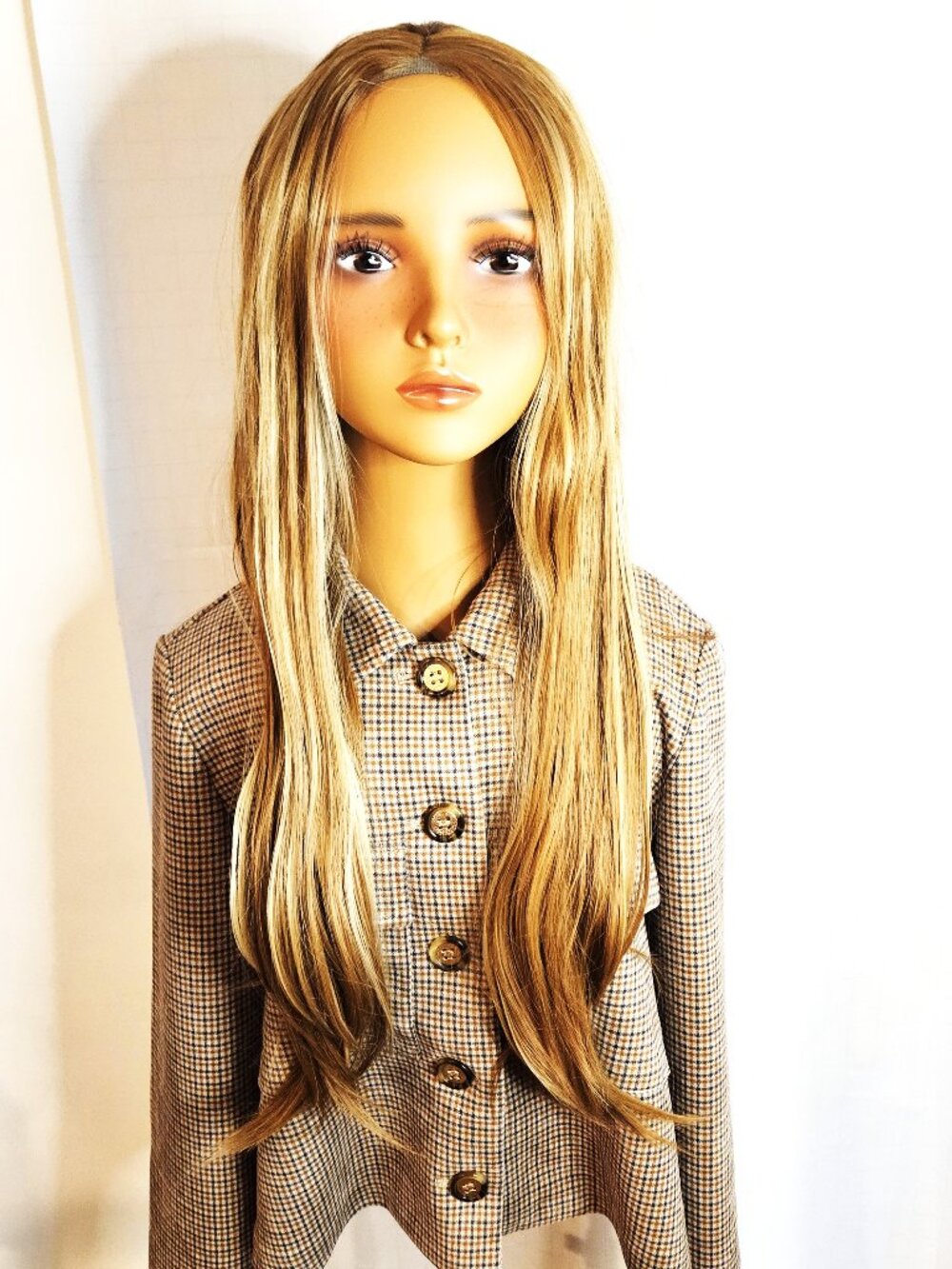 Long Honey Blonde Highlighted Lace Front Wig Straight Wavy Warm Caramel